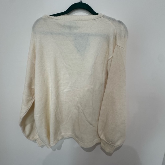 Eloquii Ivory Sweater with Black Ribbon Details - Picture 5 of 5